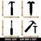 Construction Tools Hammer Nail Screwdriver Screw Rubber Stamp Set for Stamping Crafting Planners